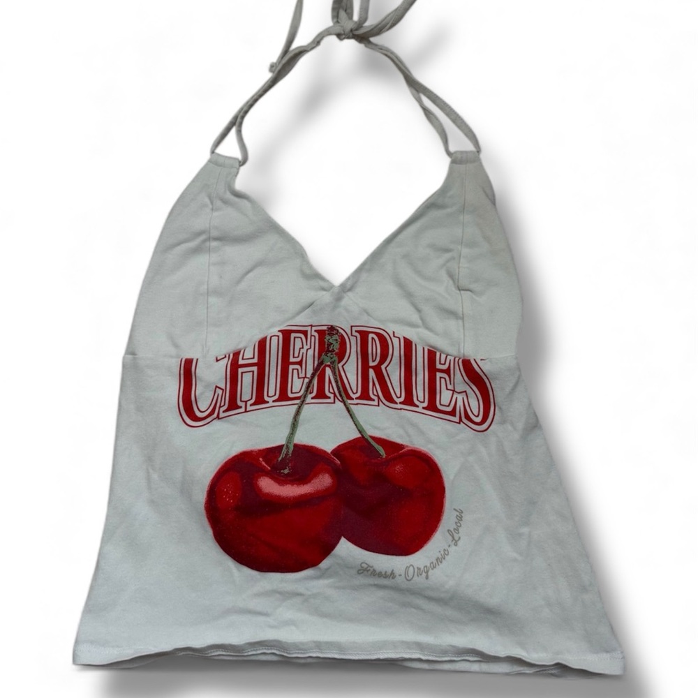 Wild Fable White Cherry Halter Top